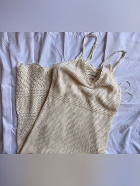 Cream Crochet Maxi/Midi Dress with Adjustable Straps